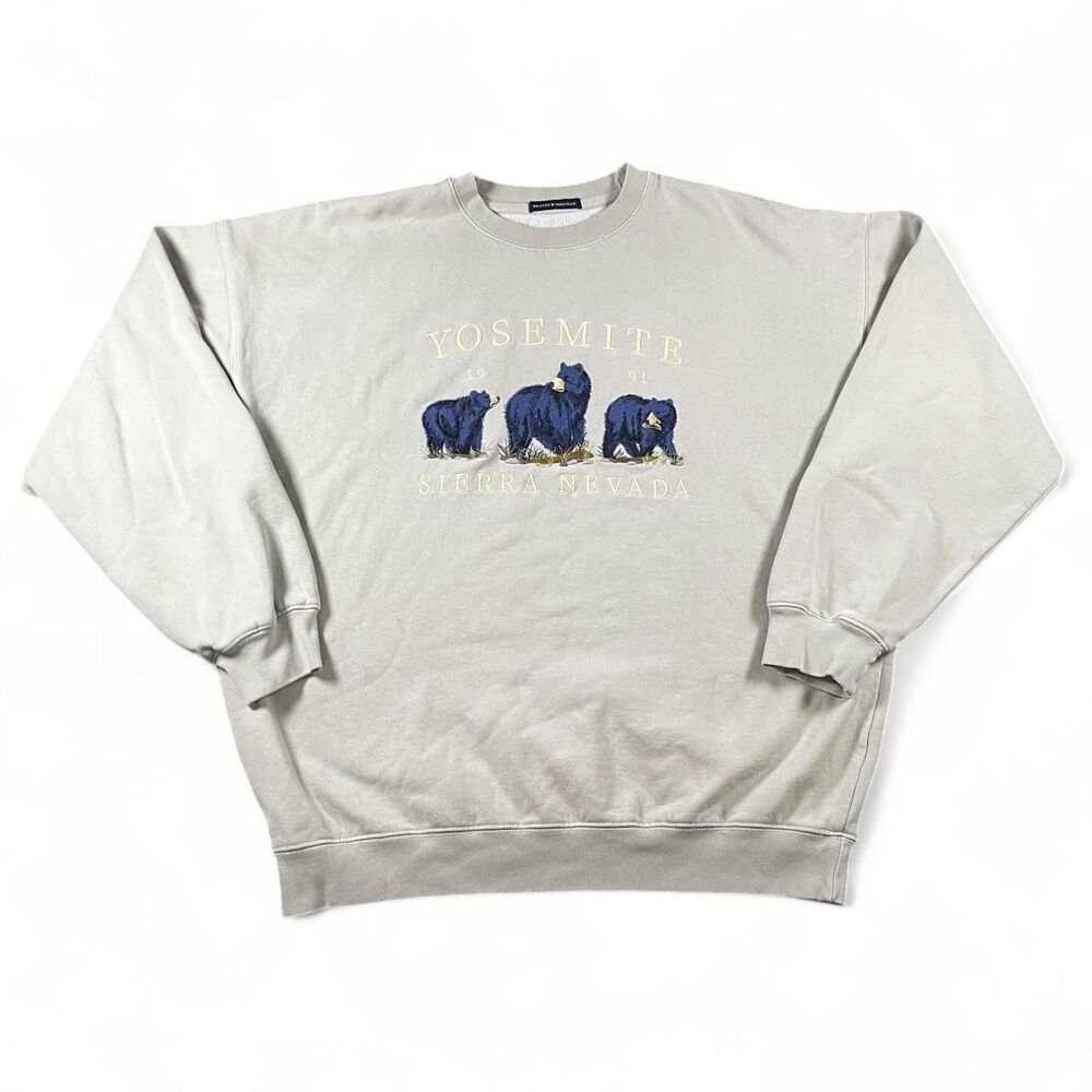 Brandy-melville Women's Grey and White Sweatshirt